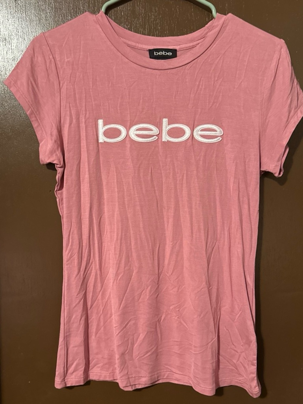 bebe Rose Pink Logo Short Sleeve Tee